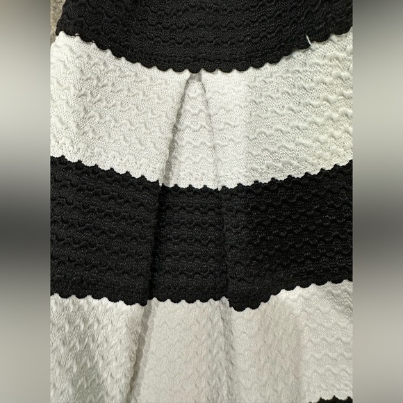 Women’s Blush brand black & white horizontal striped A-line skirt - Picture 4 of 4